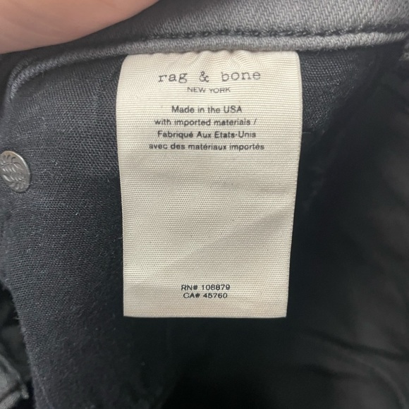 Rag & Bone Nina High-Rise Ankle Skinny in Black. Size 26. - Picture 11 of 14